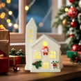thumbnail image 1 of New & Trending karymi Ceramic Christmas House LED Night Light Hollow Snowflake Pattern Button Battery Powered Tabletop Decor Warm Yellow Glow Christmas Party Decorations Summer Savings, 1 of 4