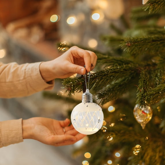 New & Trending karymi Christmas Ornaments Ball Light Up Christmas Tree Decorations Plastic Hanging Baubles Glowing Bulb Balls for Holiday Party Decor Christmas Decor up to 90% off Best Sellers