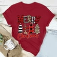 thumbnail image 1 of New Trendy!Brilliant Womens Plus Size Clearance $5 Women's Casual Round Neck Short-sleeved Christmas Tree Printed T-Shirt Top Red XL, 1 of 6