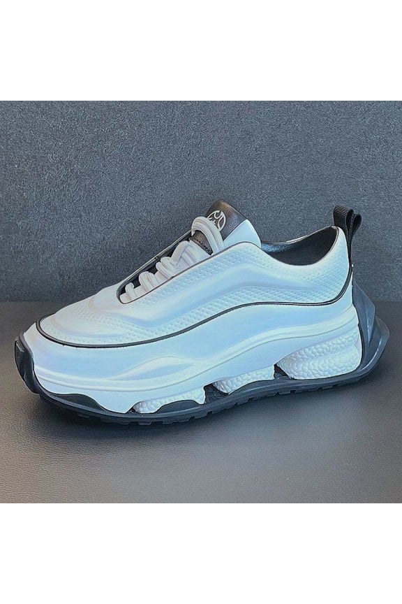 New Trendy Casual Footwear for Men: White Sports Shoes That Boost Height