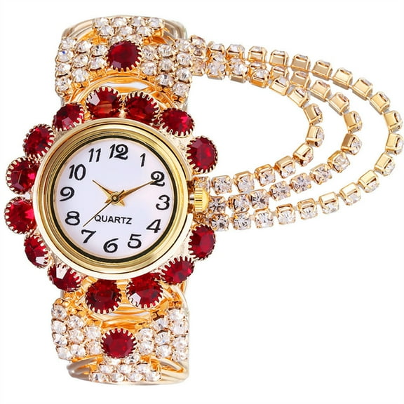 New Trendy Fashion Women's Diamond-encrusted Digital Quartz Women's Bracelet Watch