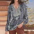 thumbnail image 1 of New Trendy!Homenesgenics Velvet Tops for Women Fashion Women's Round-Neck Long Sleeve Print Casual T-shirt Blouse/Gray S, 1 of 6