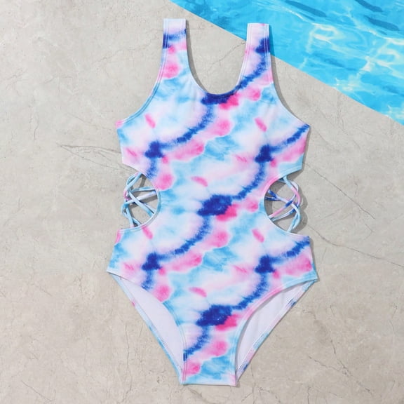 New Trendy!Homenesgenics Tankini Baby Girls Swimwear Kid Swimsuit Summers Bikini Bathing Suit Swimming Jumpsuit Blue 10-11 Years