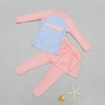 thumbnail image 1 of New Trendy!Homenesgenics Two Piece Girls Swimwear Swimsuit Summer Printed Long Sleeve Skirt Style Long Pants Surfing Split Set UV Protection Pink 6-7 Years, 1 of 8