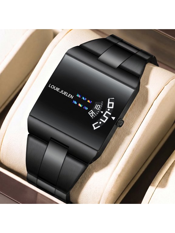 New Trendy Tech Electronic Watch for Men, Personalized Frameless Quartz Watch, Laser Starlight Wristwatch, Men's Fashion Watch