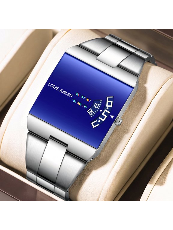 New Trendy Tech Electronic Watch for Men, Personalized Frameless Quartz Watch, Laser Starlight Wristwatch, Men's Fashion Watch