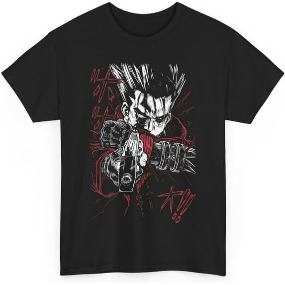New Trigun Anime T-Shirt VASH The Stampede Merch Casual Short Sleeved T Shirt Unisex Tee