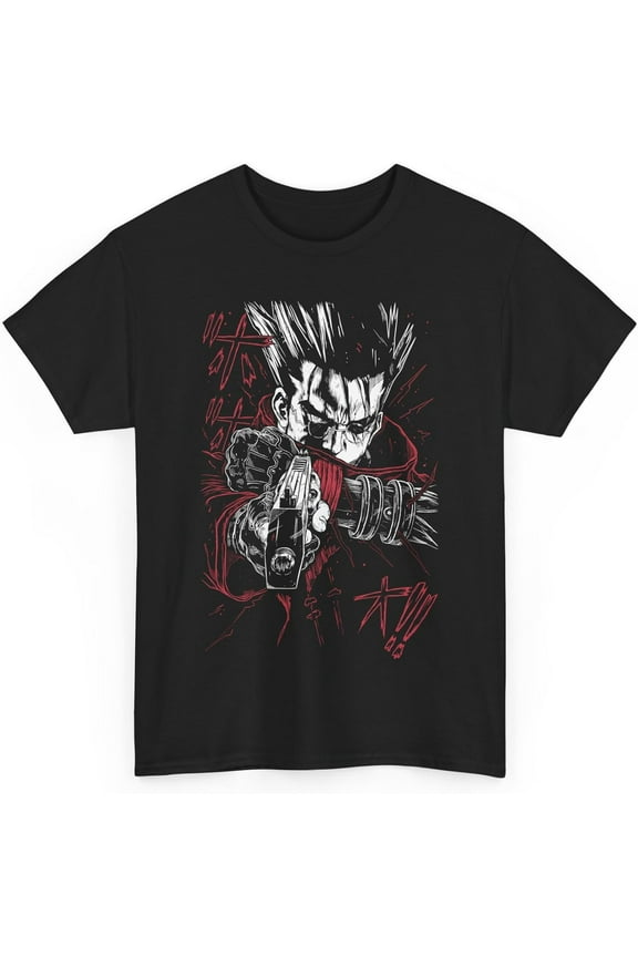 New Trigun Anime T-Shirt VASH The Stampede Merch Casual Short Sleeved T Shirt Unisex Tee
