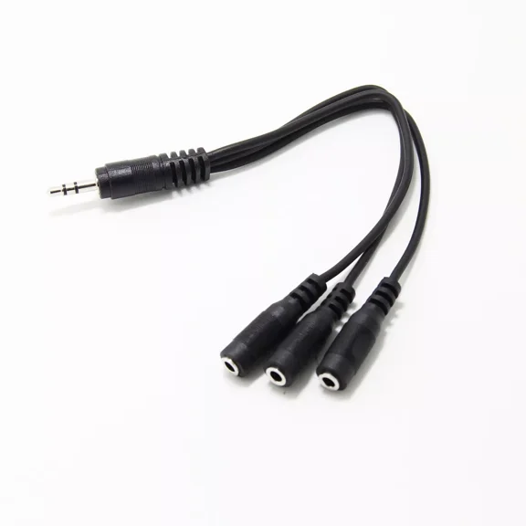 New Triple Stereo Audio Splitter Cable 3.5Mm 1X Male Trs Plug To 3X Female A/V