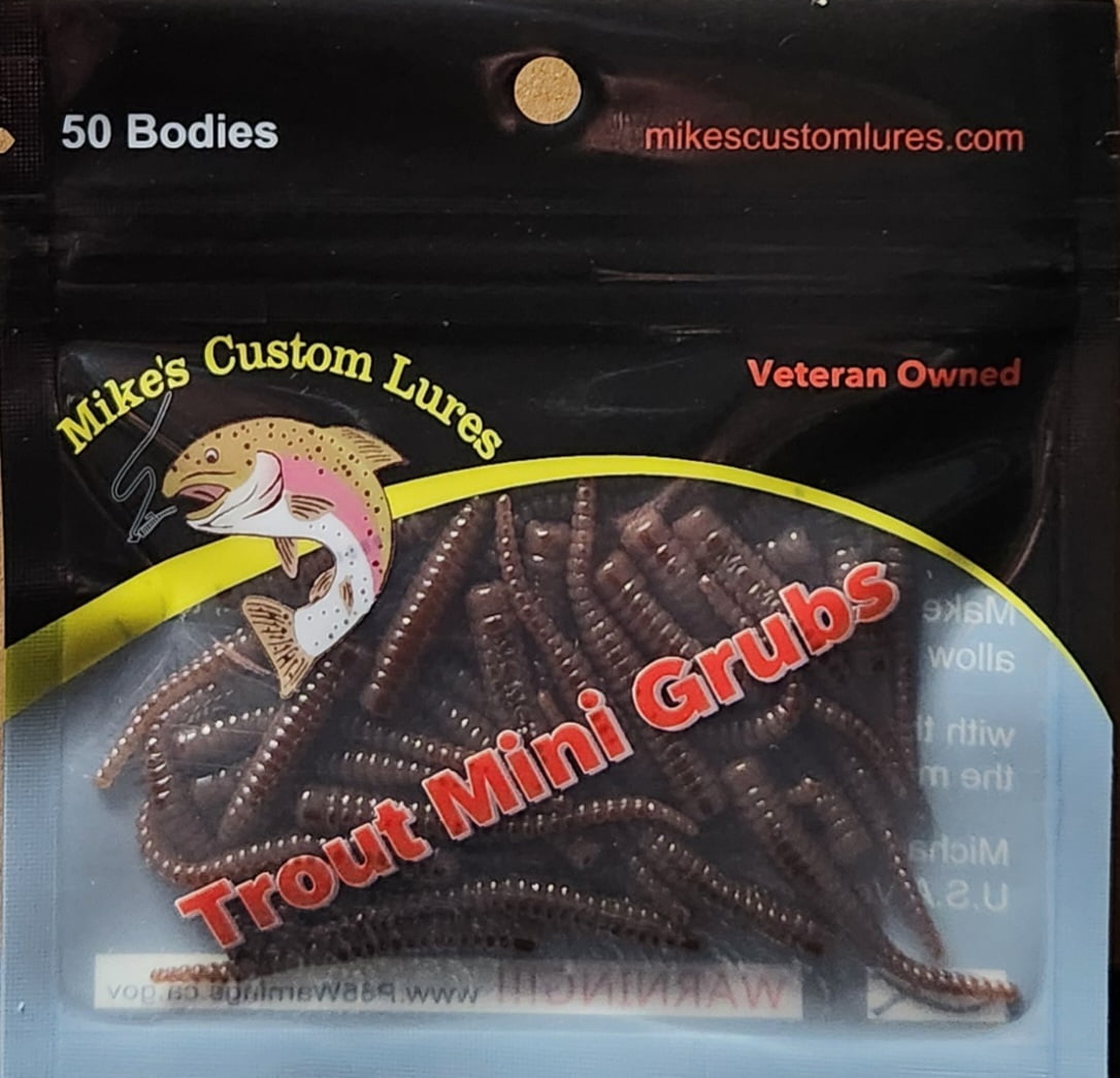 New Trout, Steelhead, Salmon Mini Grubs 50ct Pack Nightcrawler
