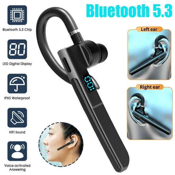 New Trucker Wireless Bluetooth Earpiece Headset Dual Mic Earbud Noise Cancelling