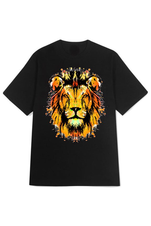 New Tshirt Casual Roar Lion Pattern DesigT-SHIRT Cotton Unisex Tee Size S to 3XL