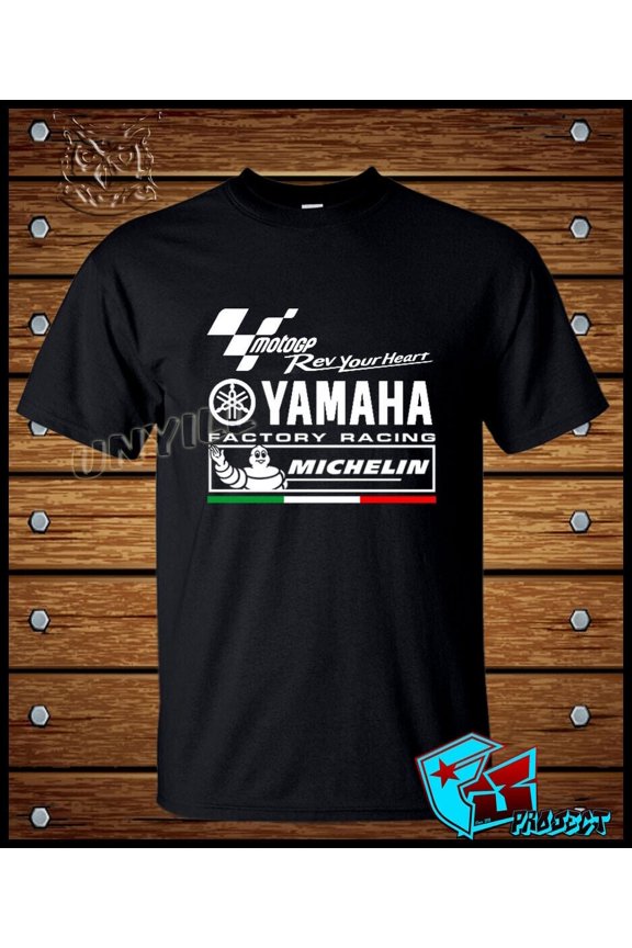 New Tshirt Yamaha Factory Racing American funny Logo Cotton T-Shirt Size S-5XL