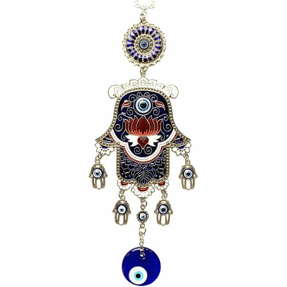 New Turkish Blue Evil Eye Hamsa Hand Wall Decor Hanging Amulet Blessing Gift CL7