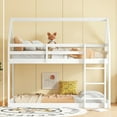 thumbnail image 1 of New Twin over Twin Rubber Wood Bunk Bed with House Roof - Safe 9.2" Guardrails & Playful Design for Kids Rooms, 67.6" H x 77.3" L (Includes Assembly Guide)​​, 1 of 10