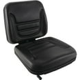 thumbnail image 1 of Black Vinyl Low Back Two-Piece Plastic Pan Seat Compatible with John Deere 4010 4020 5010 5020 Case IH 1070 1090 1170 Allis-Chalmers 7010 7020 7030 7040 Ford 8000 9000 Oliver 1550 1650, 1 of 3