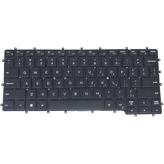 New US Black English Backlit Backlight Laptop Keyboard (Without palmrest) for DELL Latitude 7400 2-in-1 9410 P/N:0476JH 476JH PK132CD2A00 DLM18G13USJ698