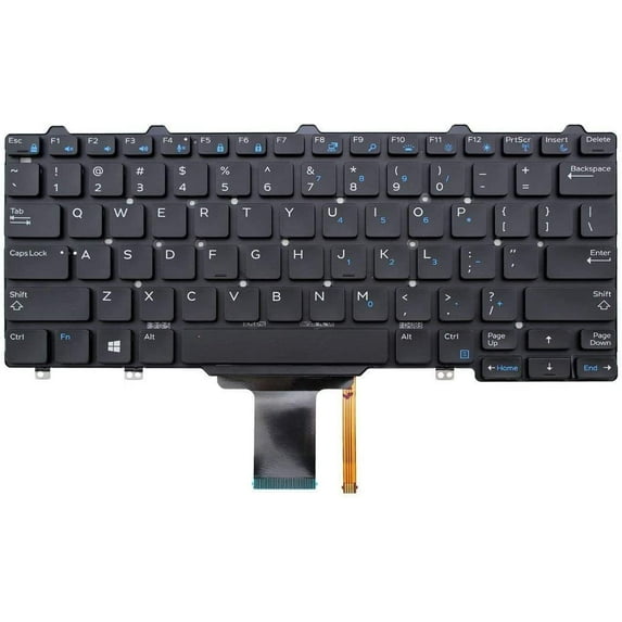 New US Black English Backlit Laptop Keyboard (Without Frame) for Dell Latitude P26S P26S001 P25S P25S001 P22S P22S001 P22S002 Light Backlight