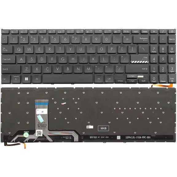 New US Black English Backlit Laptop Keyboard (Without palmrest) Replacement for ASUS M1505 M1505Y M1505YA X1605 X1605P X1605PA X1605Z X1605V X1605VA Light Backlight