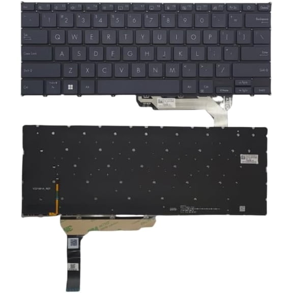 New US Black English Backlit Laptop Keyboard (Without palmrest) Replacement for Asus ZenBook 14X UX3404 UX3404V UX3404VA UX3404VC / ZenBook 14 Flip OLED UP3404 UP3404V UP3404VA Light Backlight
