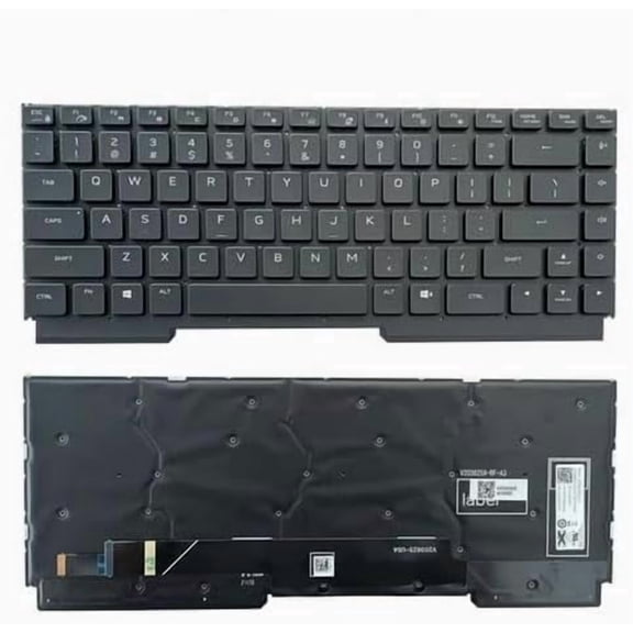 New US Black English Backlit Laptop Keyboard (Without palmrest) Replacement for Dell Alienware M15 R5 M15 R6 M15 R7 Light Backlight