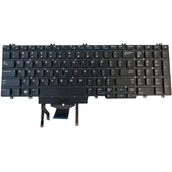 New US Black English Backlit Laptop Keyboard (Without palmrest) Replacement for Dell Precision 7540 7740 P/N:266YW 0266YW Light Backlight