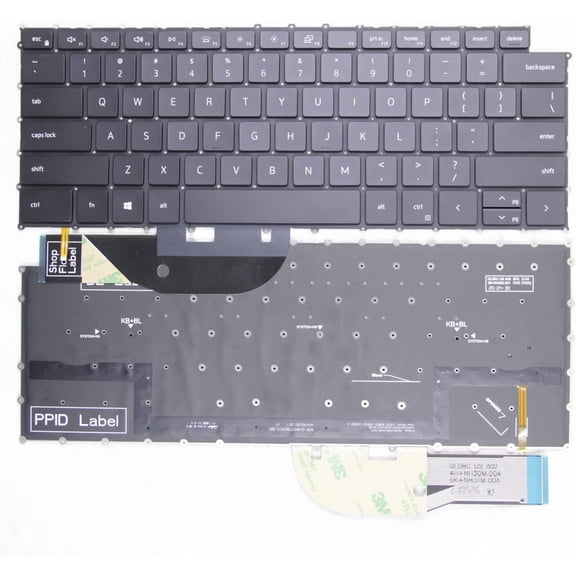 New US Black English Backlit Laptop Keyboard (Without palmrest) for Dell XPS 15 9520 Precision 5570