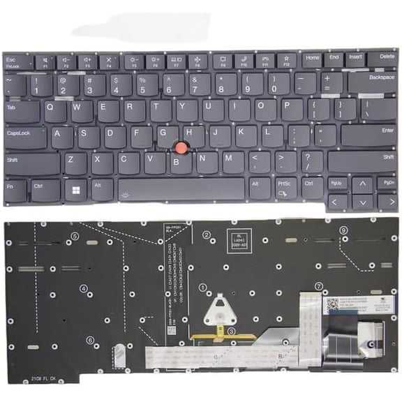 New US Black English Backlit Laptop Keyboard (Without palmrest) for Lenovo Thinkpad P1 Gen 6 6th Gen Type 21FV 21FW Light Backlight