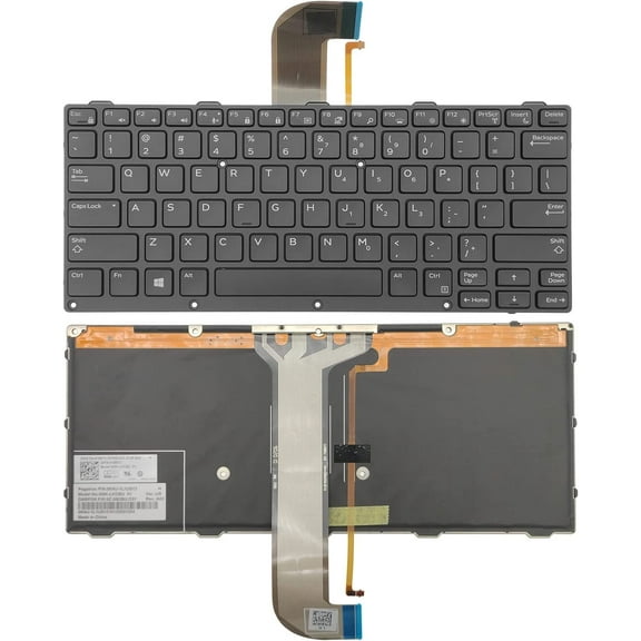 New US Layout Backlit Black Laptop Keyboard Replacement for Dell Latitude Rugged 7204 7404 7414 5204 5404 5414 NSK-LKBBU 01 0186TV 186TV OKNJ-1A1US13 9Z.NB2BU.B01 Light Backlight
