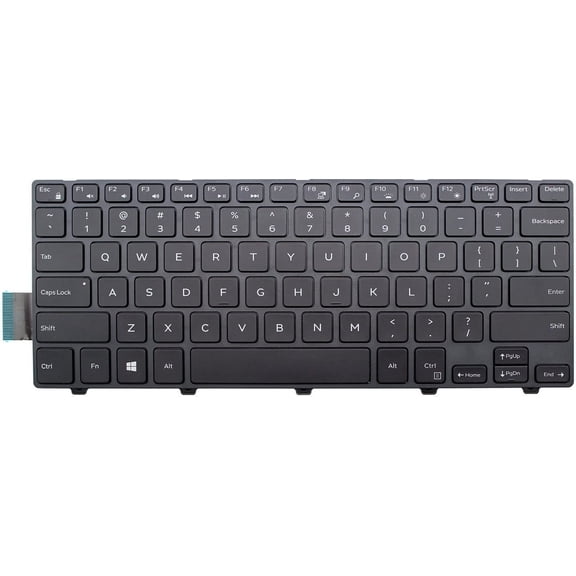 New US Layout with Frame Non-Backlit Laptop Keyboard Replacement for Dell Inspiron 14 (5447), Fit P/N PK1313P4A00 50X15 050X15 CN-050X15 Black