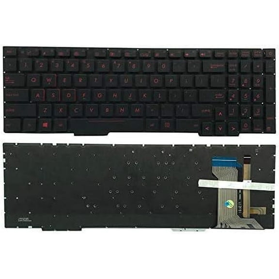 New US Red Words English Backlit Laptop Keyboard (Without palmrest) for Asus FX53 FX53V FX53VD FX53VE-MS74 FX53VD-MS72 Light Backlight