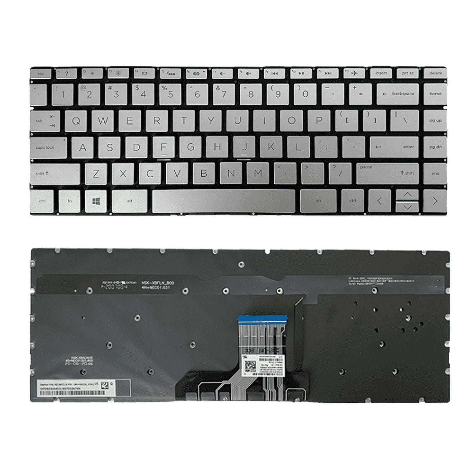 New US Silver Backlit Keyboard (Without Frame) Replacement for HP 13-AC ...