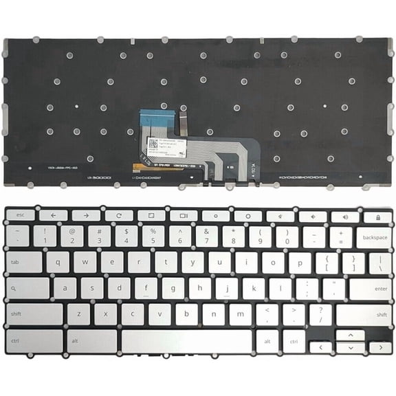 New US Silver English Backlit Laptop Keyboard (Without palmrest) for ASUS Chromebook C434 C434T C434TA C434TA-DSM4T Light Backlight