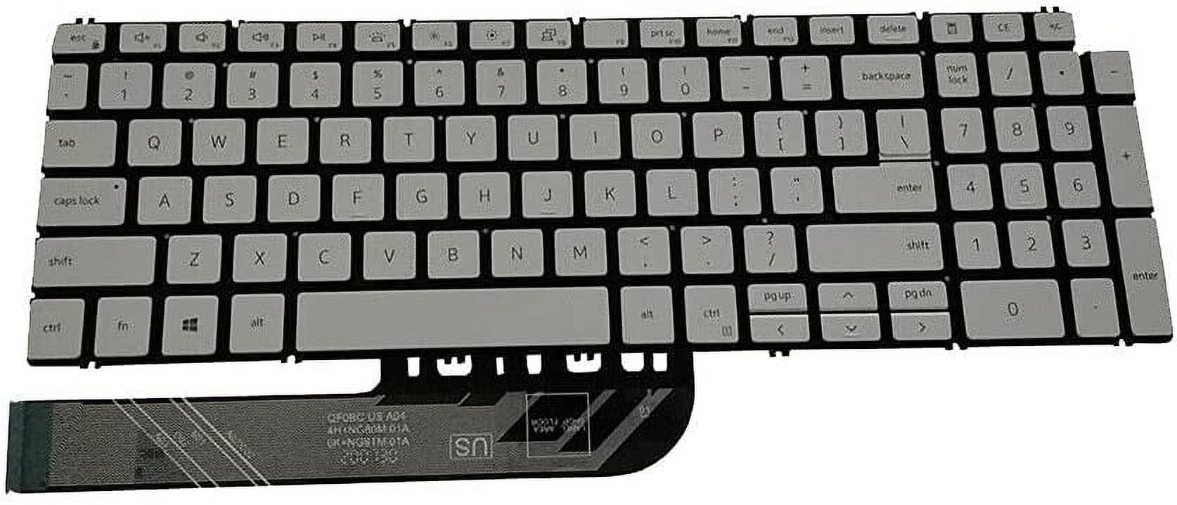 New US Silver English Backlit Laptop Keyboard (Without palmrest) for Dell Inspiron 7506 2-in-1 Inspiron 7500 2-in-1 Light Backlight - image 1 of 1