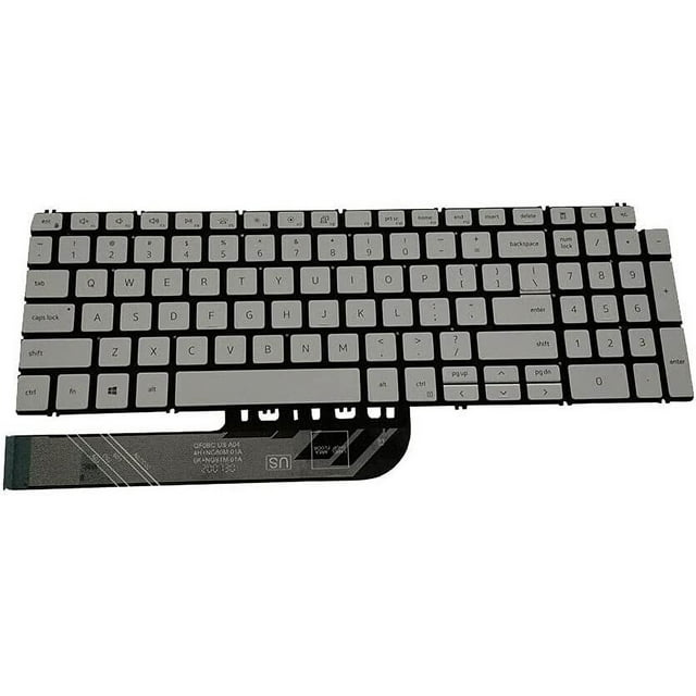 New US Silver English Backlit Laptop Keyboard (Without palmrest) for Dell Inspiron 7506 2-in-1 Inspiron 7500 2-in-1 Light Backlight