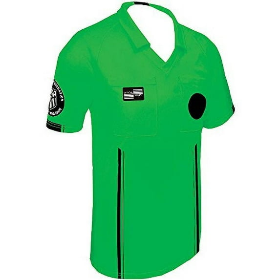 New USSF Mens Economy Soccer Referee SS Shirt Green / Large