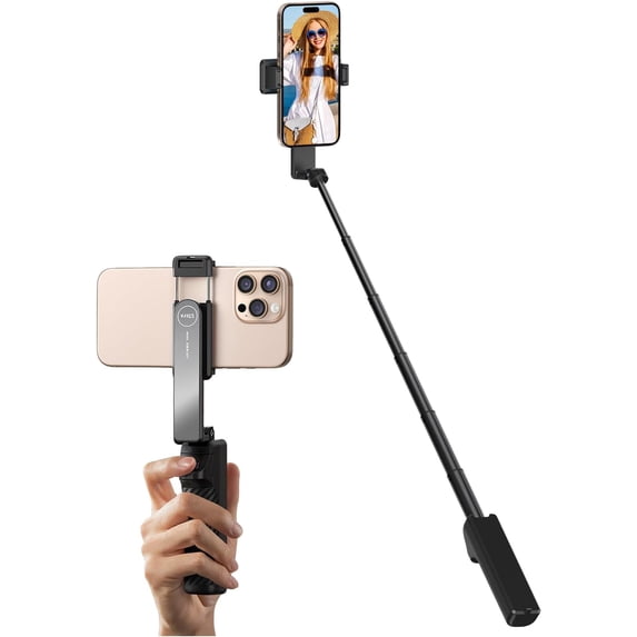 New Ultra Mini Selfie Stick for iPhone, Extendable Aluminum Portable Selfie Stick with Remote, Compact Phone Selfie Sticks Compatible with 4-7" Phones for Vlog/Video Record/Live Stream (Black)