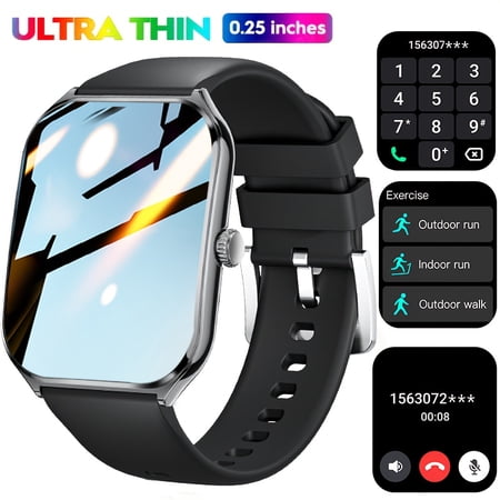 New Ultra-thin Smartwatch, 1.96" HD AMOLED Display, 200mAh Battery, 100+ Sports Modes, Weather, Wireless Calling, Classic Stylish Design, Ideal Gift for Friends