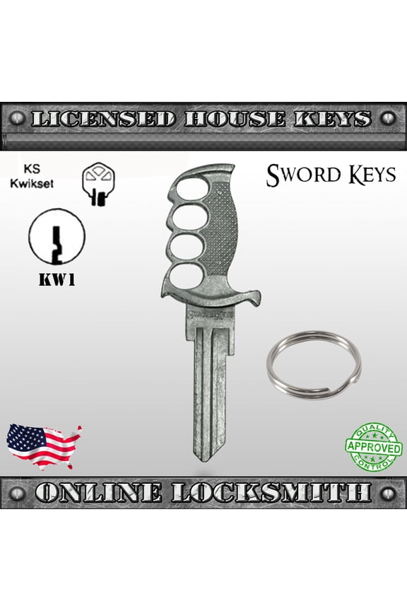 New Uncut 3D Sword Key / Knife Key - Blank Kwikset Keyway Made in USA