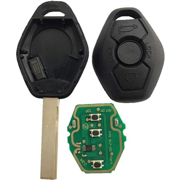 New Uncut Chip Chip 7931AS 315MHz 433MHz Keyless Entry Remote Control Car Key Replacement for BMW LX8 FZV Z4 X 3 X5 E46 Series 3 5 6 7 Z3(Include Electronic,Battery and Chip) Size 1
