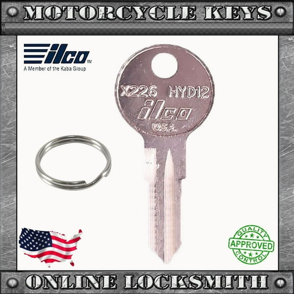 New Uncut Key For Harley-Davidson Various Models 1986-1995 Keyway X226 / HYD12