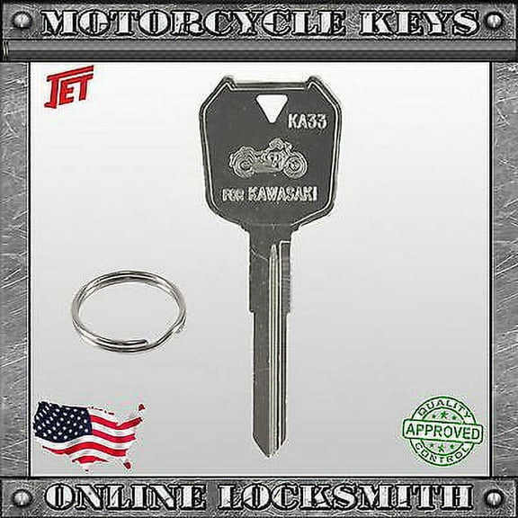 New Uncut Key For Kawasaki Ninja 250R 2008+ / 300 2013+ Motorcycles Keyway Ka33