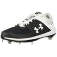 thumbnail image 1 of New Under Armour Yard Low ST Mens Size 9.5 Black/White Baseball Cleats, 1 of 6