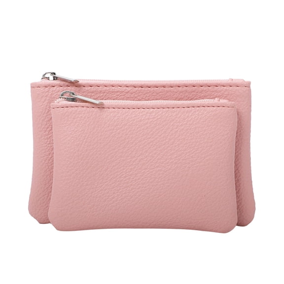New Unisex Color Double Layer Detachable Coin Purse Card Key Organizer Bag