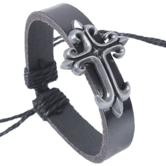 New Unisex Real Leather Surfer Style Bracelets Great Christmas Gifts For Men, Women, Teens, Boys, Girls Wristband 100 , Size: Fit 5 inches-10 inches Wristband , Color: Black