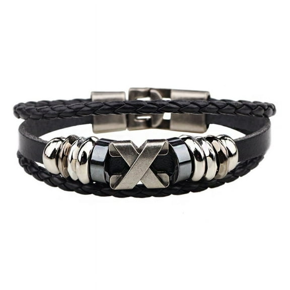 New Unisex Real Leather Surfer Style Bracelets Great Christmas Gifts For Men, Women, Teens, Boys, Girls Wristband 100 , Size: Fit 5 inches-10 inches Wristband , Color: Black