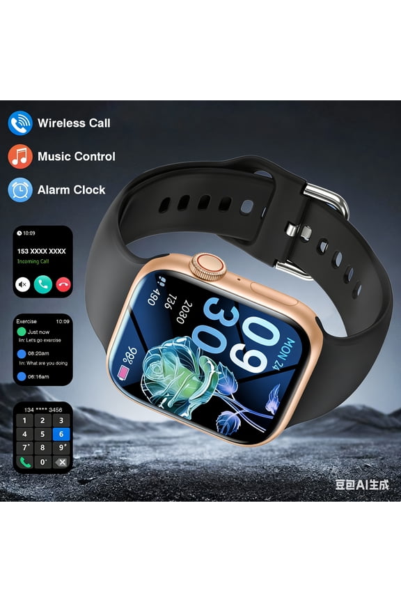 New Unisex Smart Watch 1.85 Inch HD Display Sync with Phone Wireless Calling 100+ Sports Modes Perfect Gift for Friends