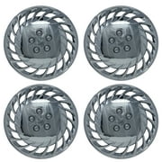 New Universal 4 PC Chrome 14" Hub Cap 808 Set Style Snap Clip On Hub Cap