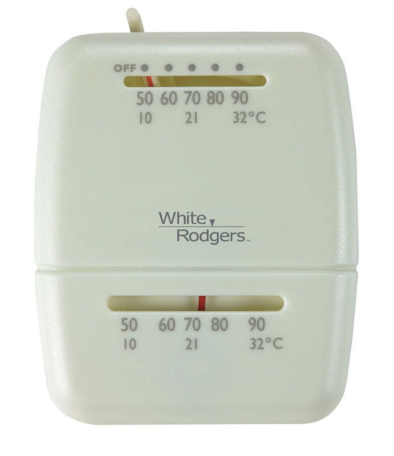 White Rodgers Rectangular White Mechanical Heating Thermostat