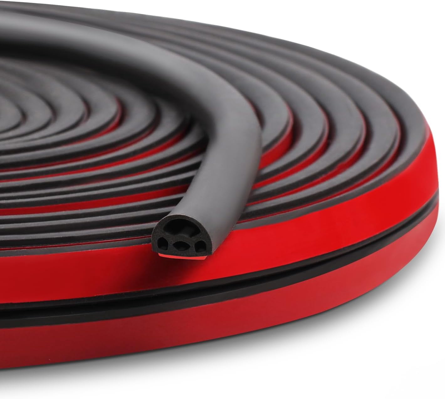 New Upgrade 19.7Ft Silicone Weather Stripping Door Seal, 4-Layer Soundproofing Adhesive Seal Strip for Doors and Windows, Gap Blocker for Large and Small Gaps, Easy to Cut and Install